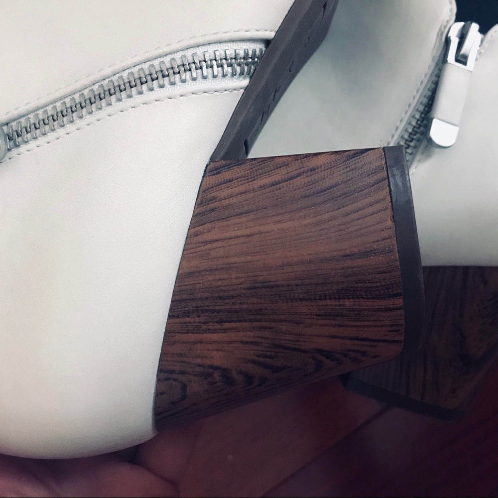 New White Booties With Stack Heel - image 7